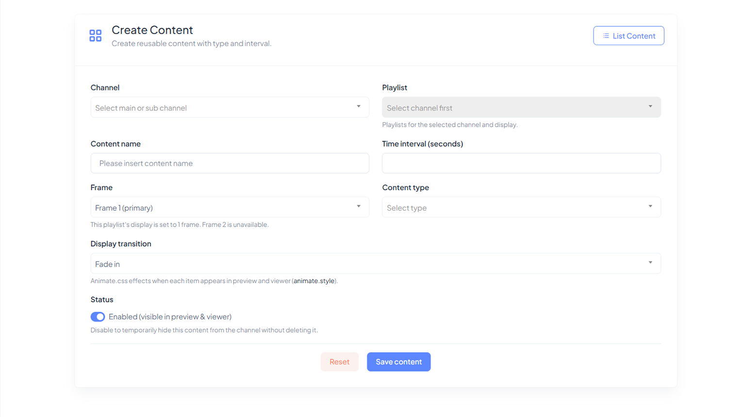 displaywork content library — combine media and live panels