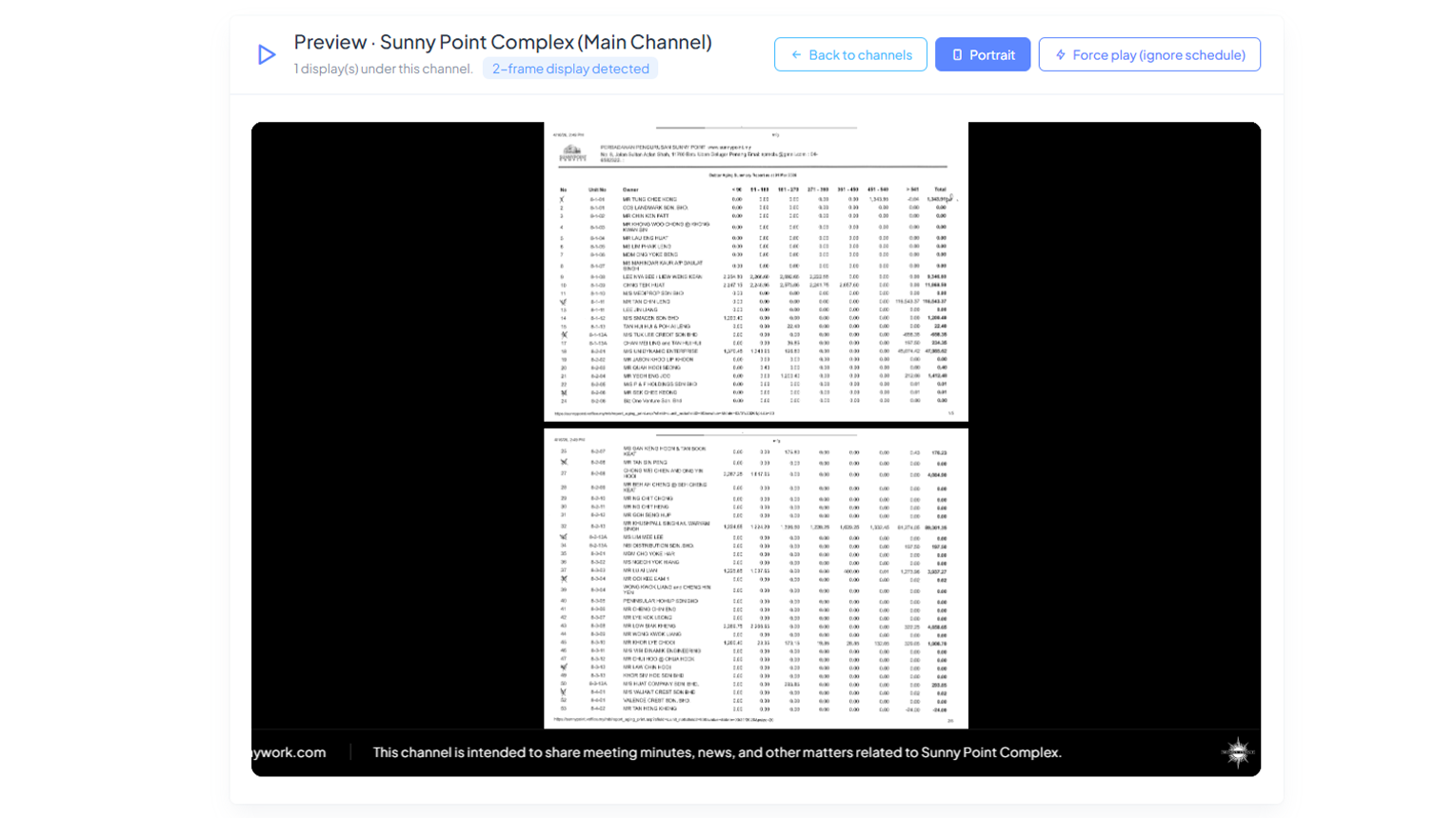 displaywork split-screen display layout